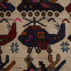 War Area Rug Handmade Ivory Tank + Helicopter 3x5 ft