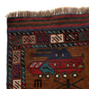 War Area Rug Handmade Brown Tank + Helicopter 3x5 ft