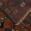 War Area Rug Handmade Brown Tank + Helicopter 3x5 ft