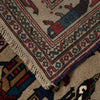War Area Rug Handmade Brown Tank + Riffle + Helicopter 7x10