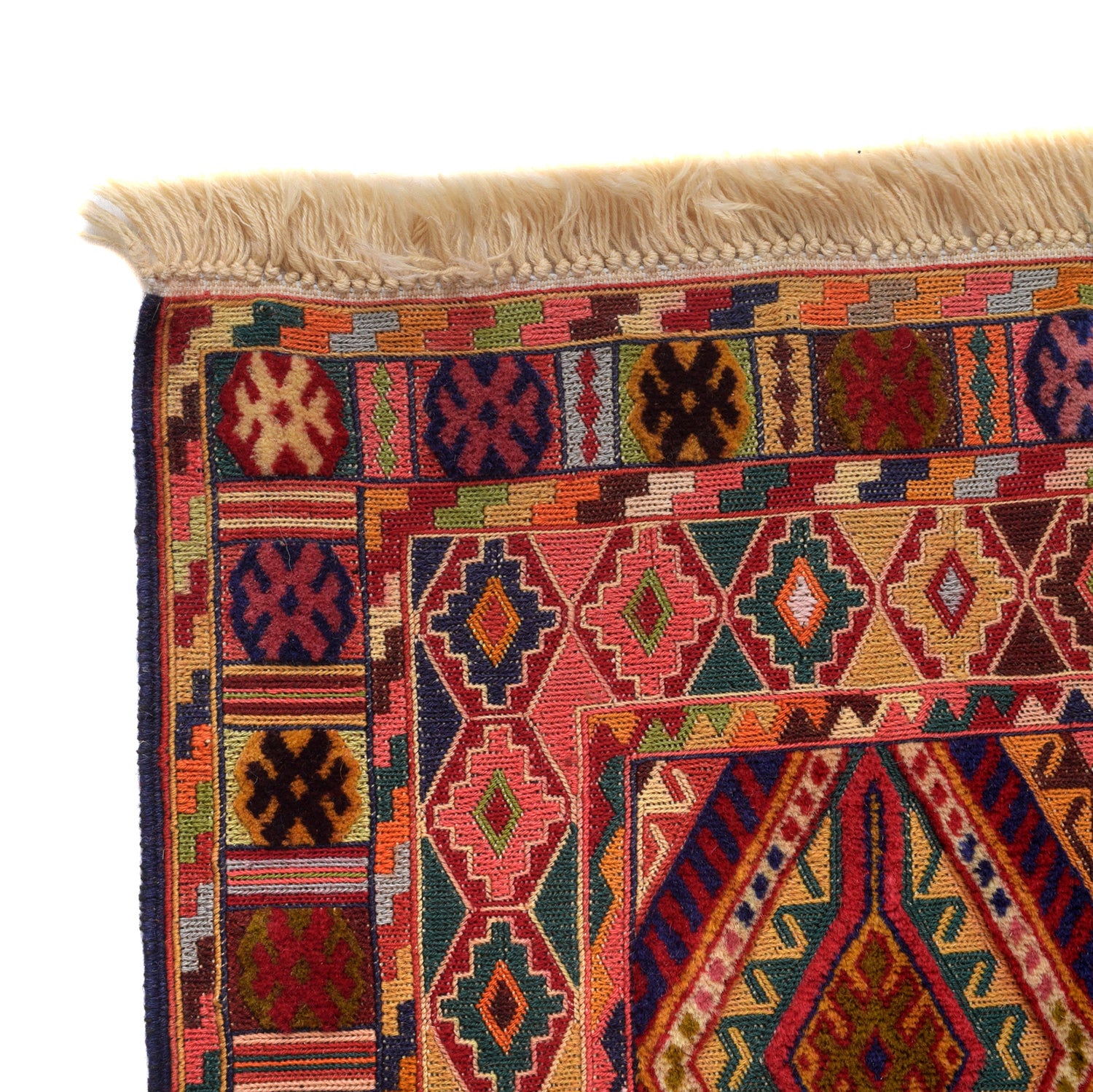 Nakhunak Kilim Area Rug Handmade Multi Geometric 5x6 ft