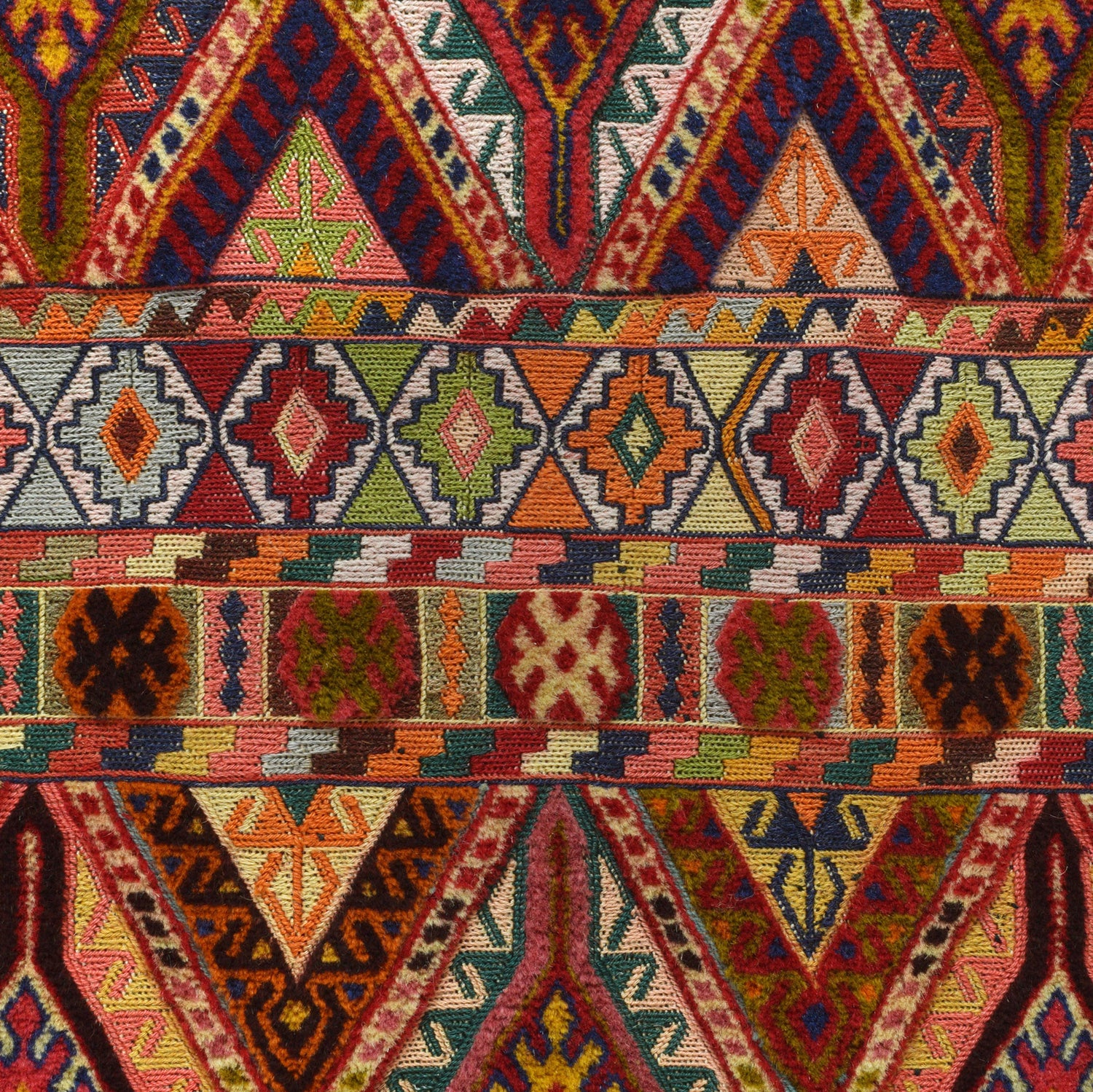 Nakhunak Kilim Area Rug Handmade Multi Geometric 5x6 ft
