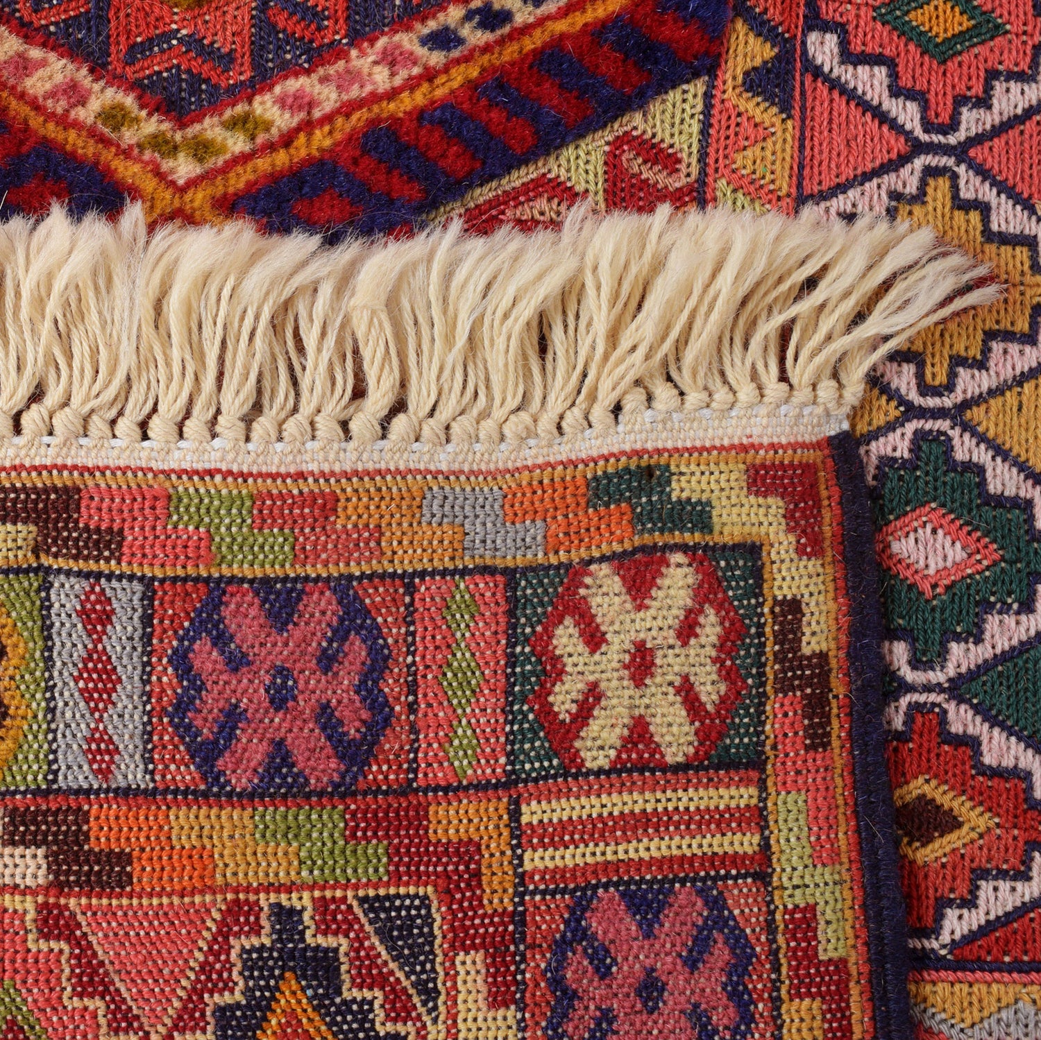 Nakhunak Kilim Area Rug Handmade Multi Geometric 5x6 ft