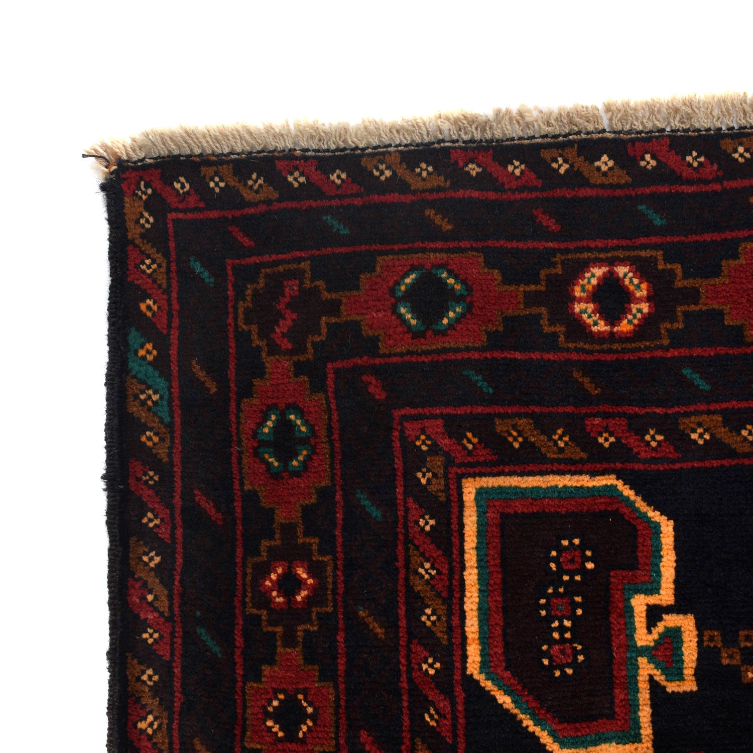 Baluchi Rug Handmade Multi Geometric 4x6 ft