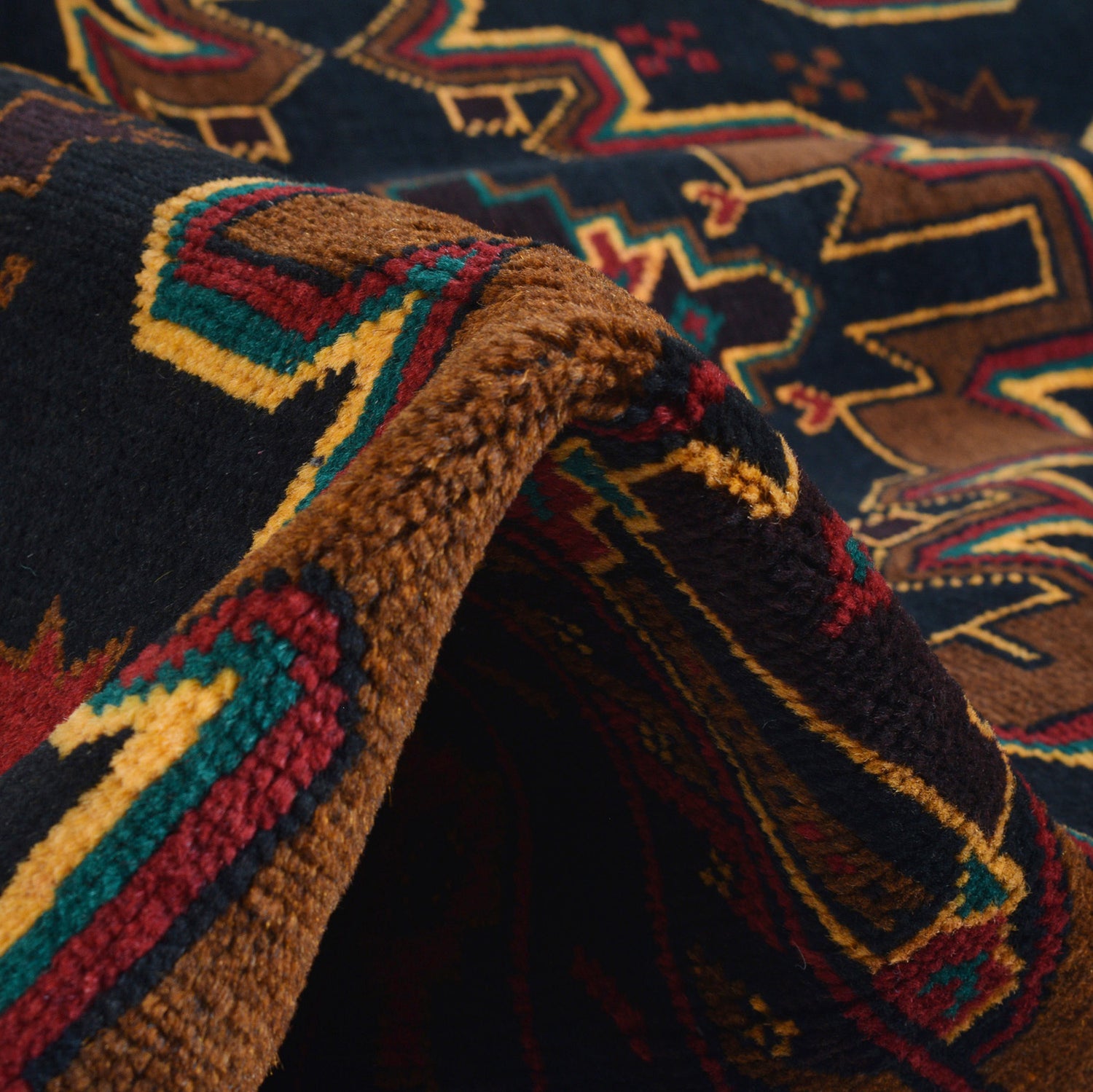 Baluchi Rug Handmade Multi Geometric 4x6 ft
