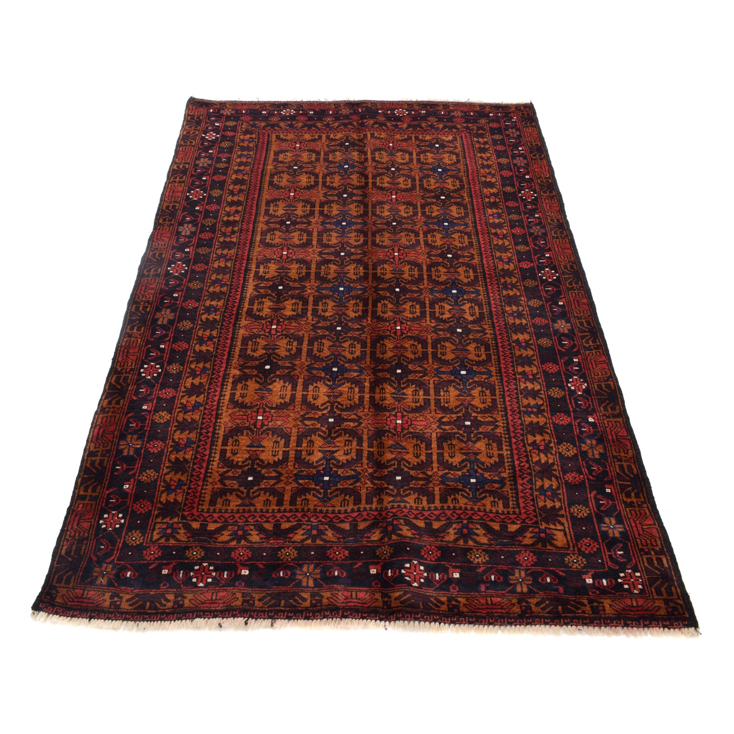 Baluchi Rug Handmade Multi Geometric 4x6 ft
