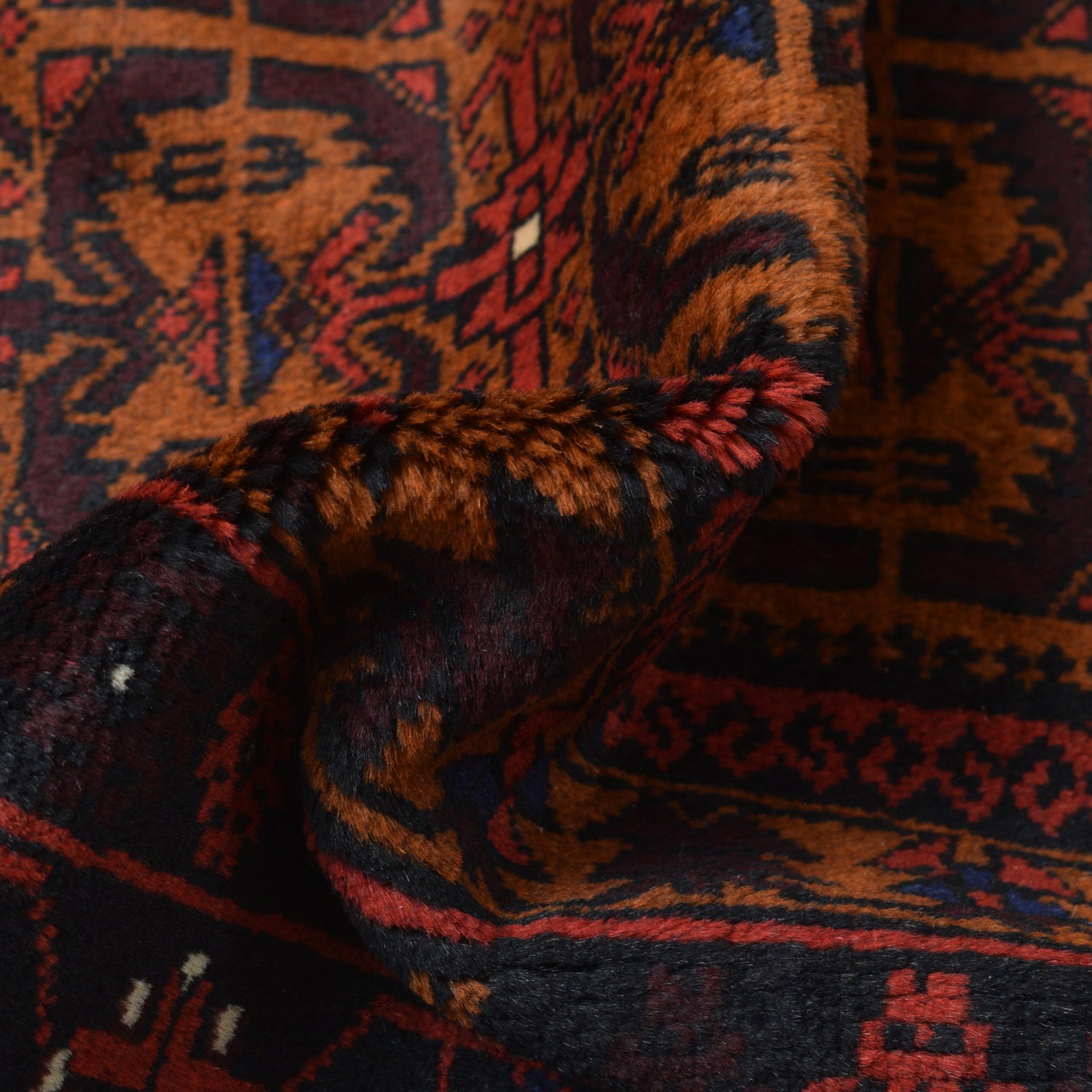 Baluchi Rug Handmade Multi Geometric 4x6 ft