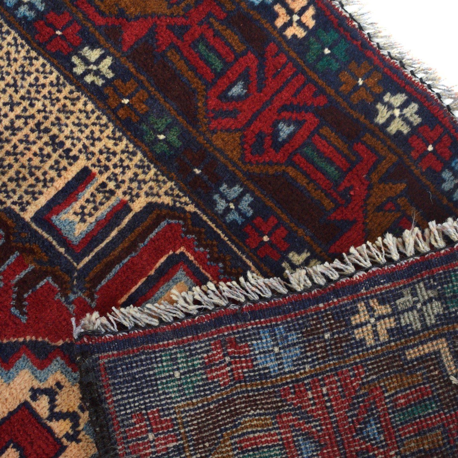 Baluchi Rug Handmade Multi Geometric 3x5 ft