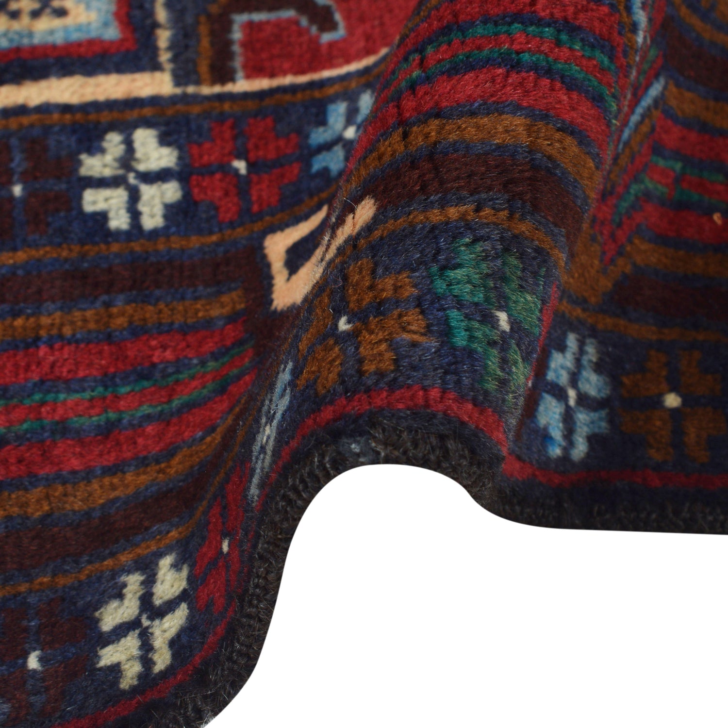 Baluchi Rug Handmade Multi Geometric 3x5 ft