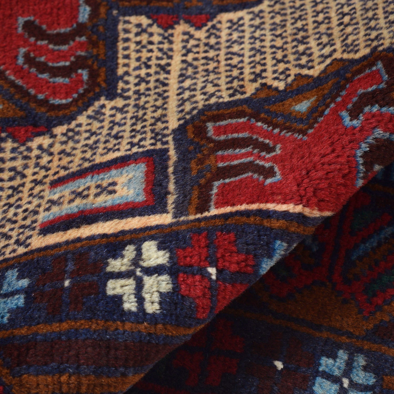 Baluchi Rug Handmade Multi Geometric 3x5 ft