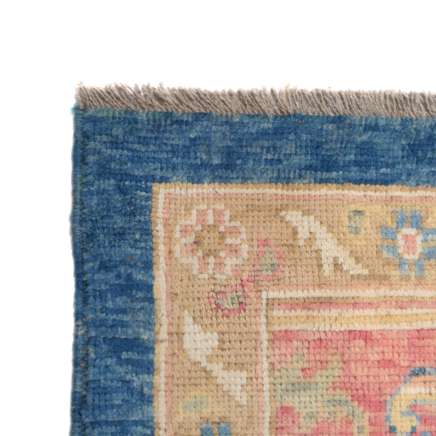 Ziegler Area Rug Handmade Deep Teal Blue Floral 10x13 ft