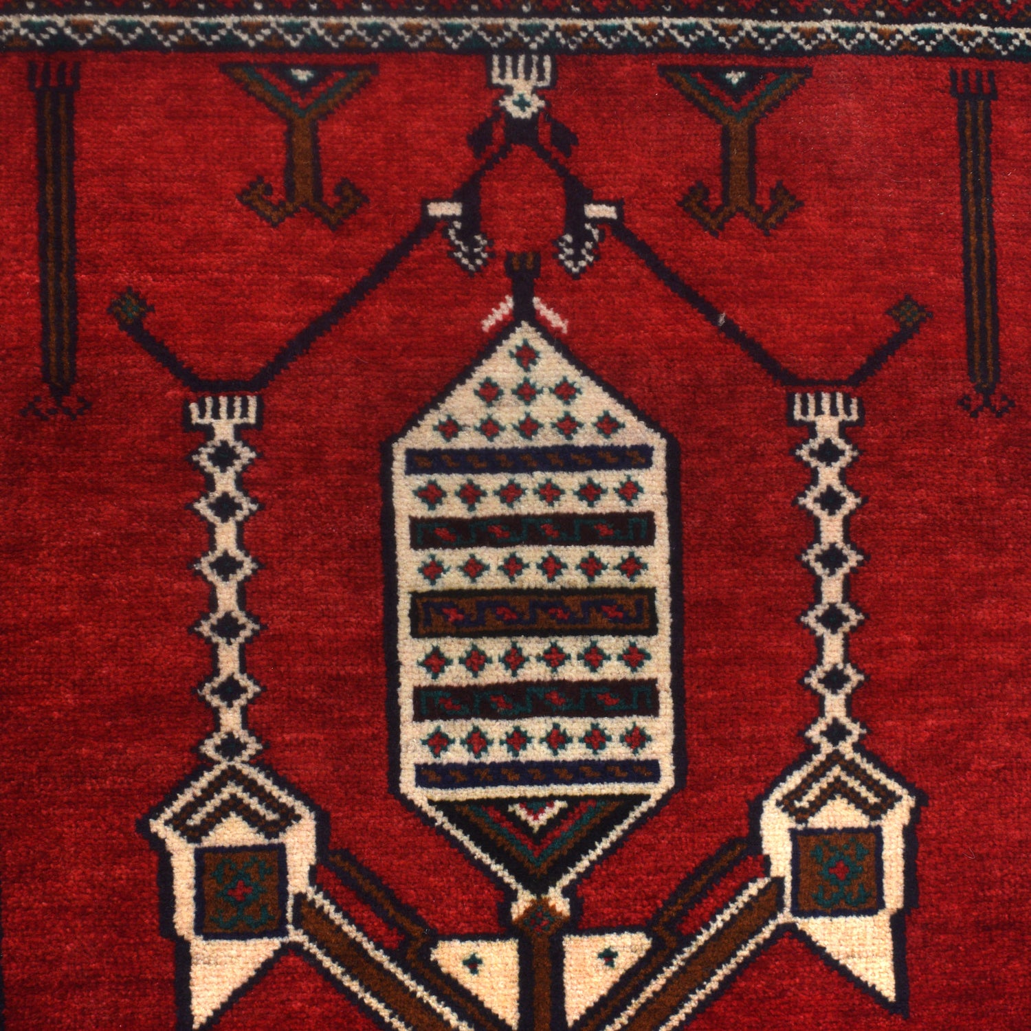 Baluchi Rug Handmade Red Prayer Design 2x4 ft