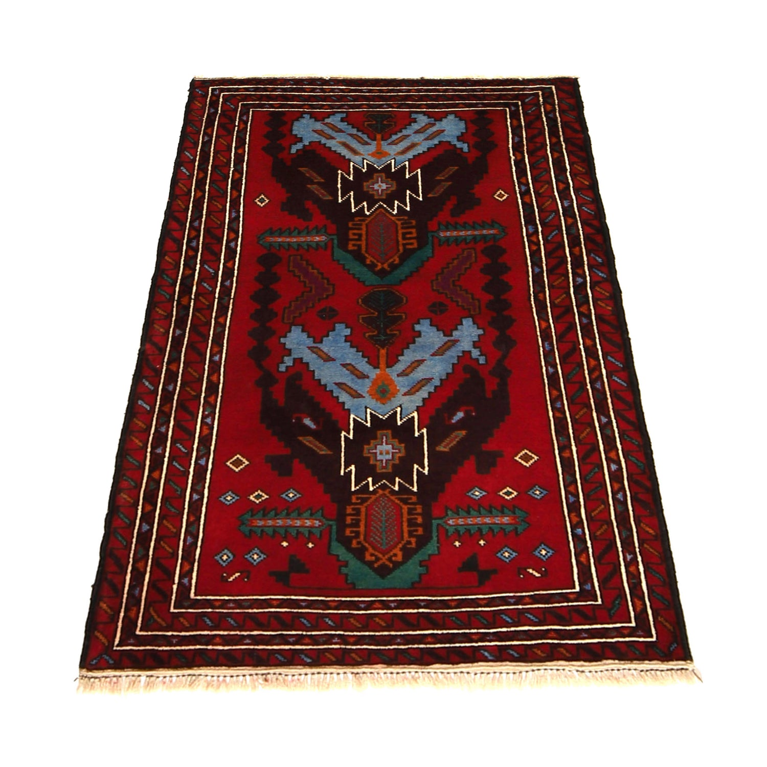 Baluchi Rug Handmade Multi Geometric 3x5 ft
