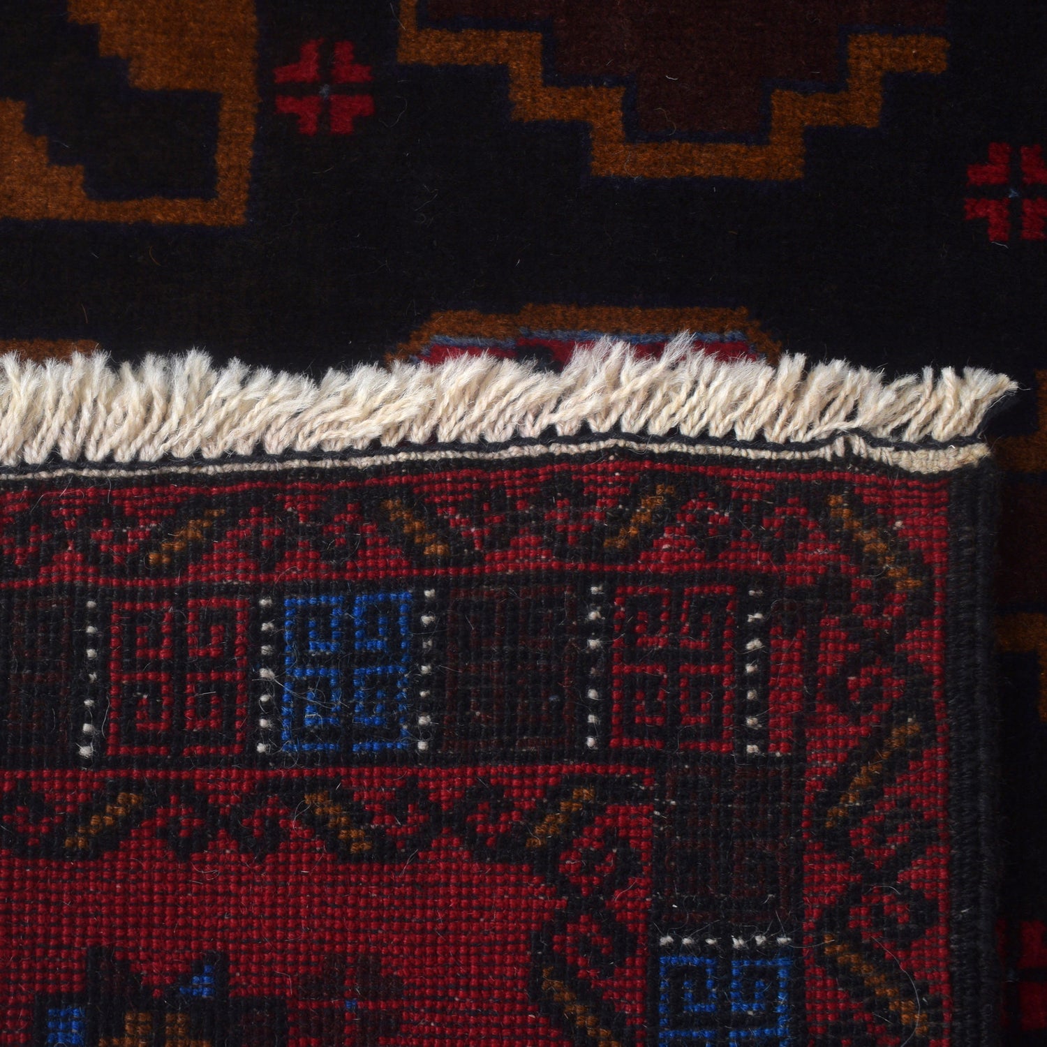Baluchi Rug Handmade Red Geometric 3x5 ft