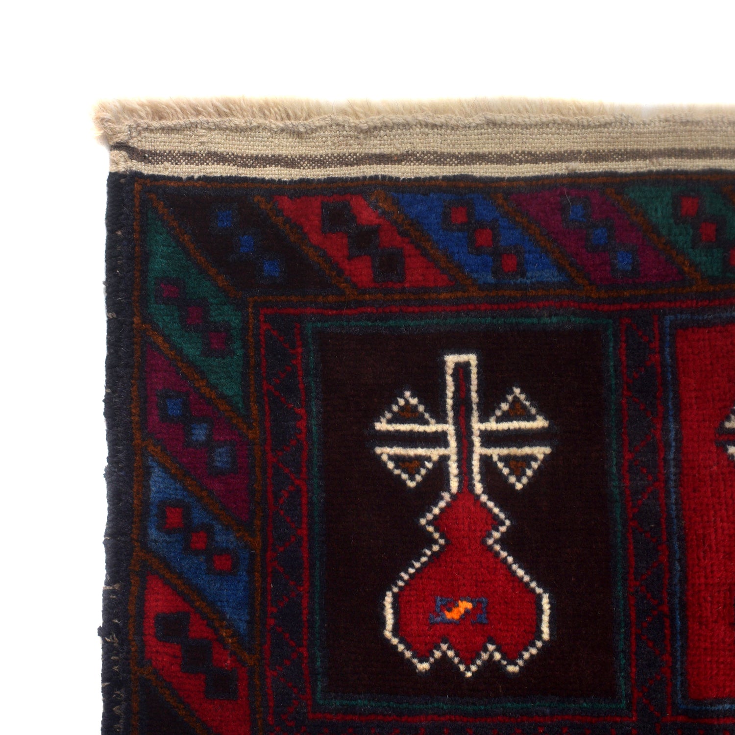 Baluchi Rug Handmade Multi Geometric 3x5 ft