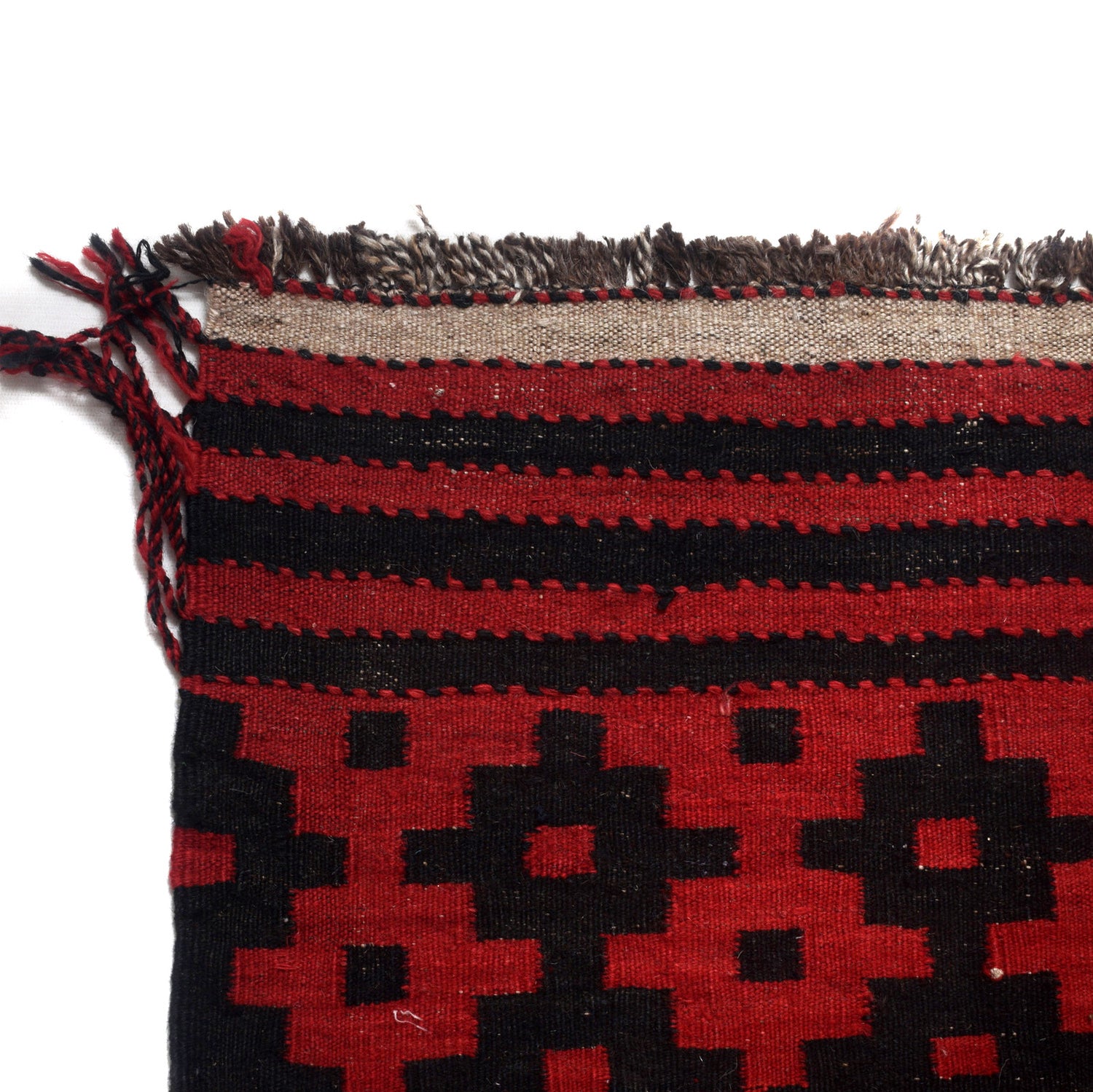 Maimana Kilim Area Rug Handmade Red Floral 6x9 ft