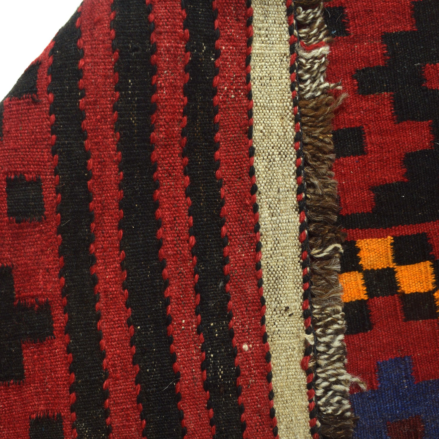 Maimana Kilim Area Rug Handmade Red Floral 6x9 ft