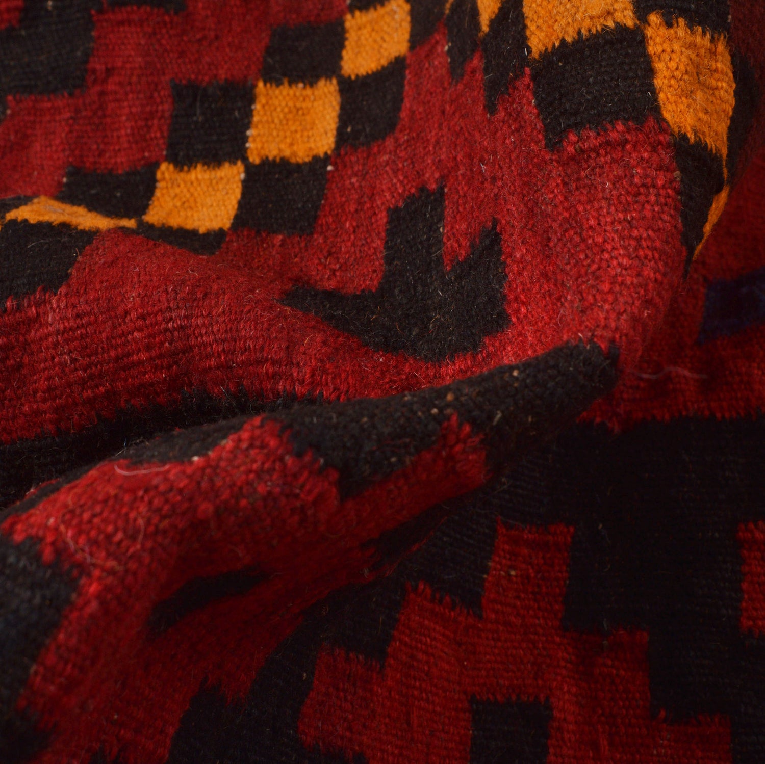 Maimana Kilim Area Rug Handmade Red Floral 6x9 ft