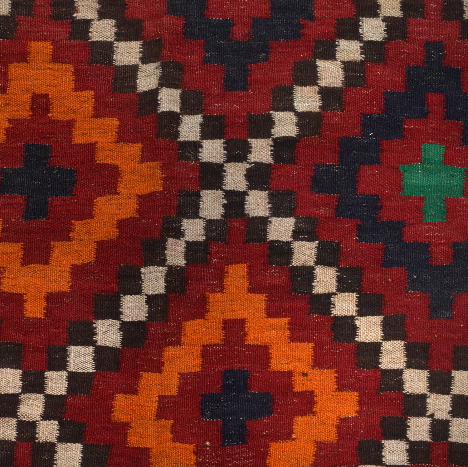Maimana Kilim Area Rug Handmade Red Floral 9x12 ft