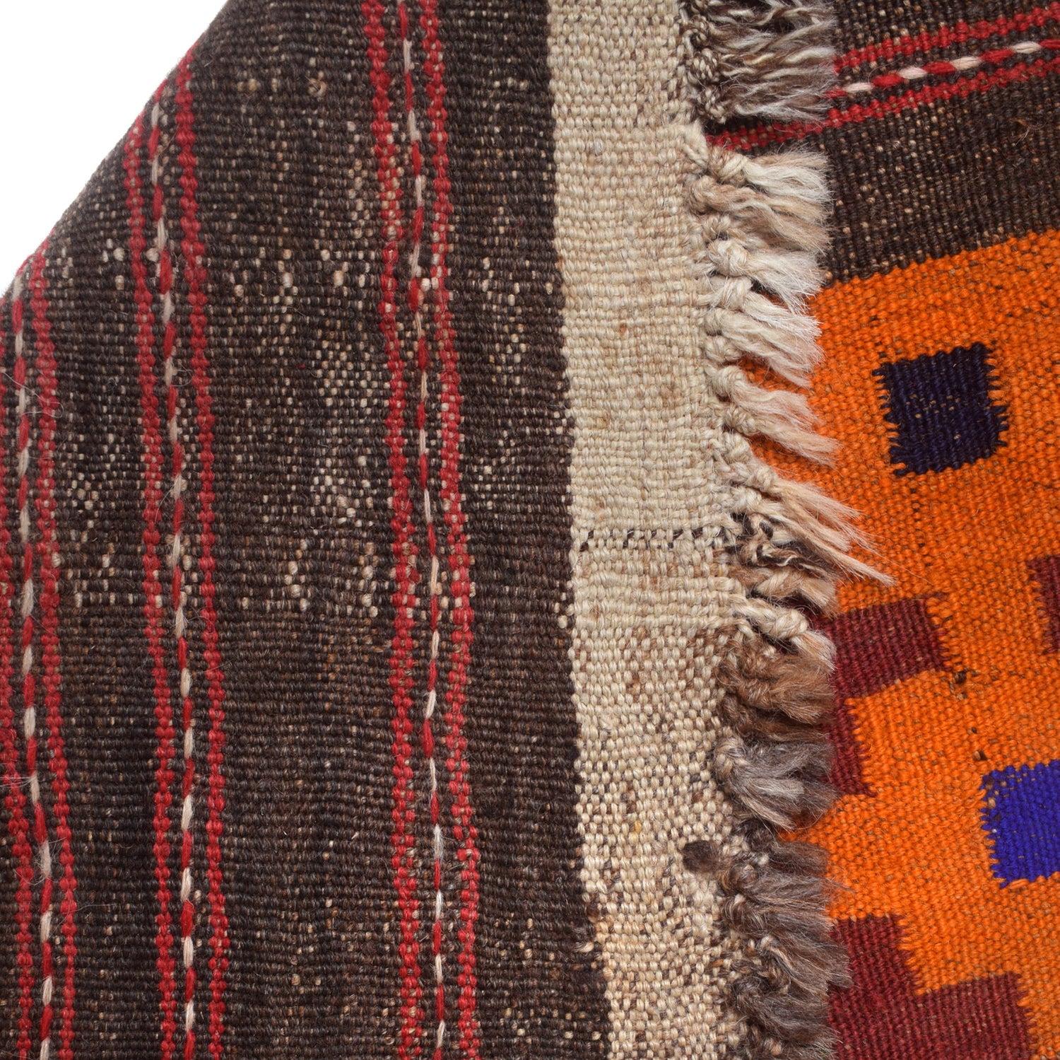 Maimana Kilim Area Rug Handmade Red Floral 9x12 ft