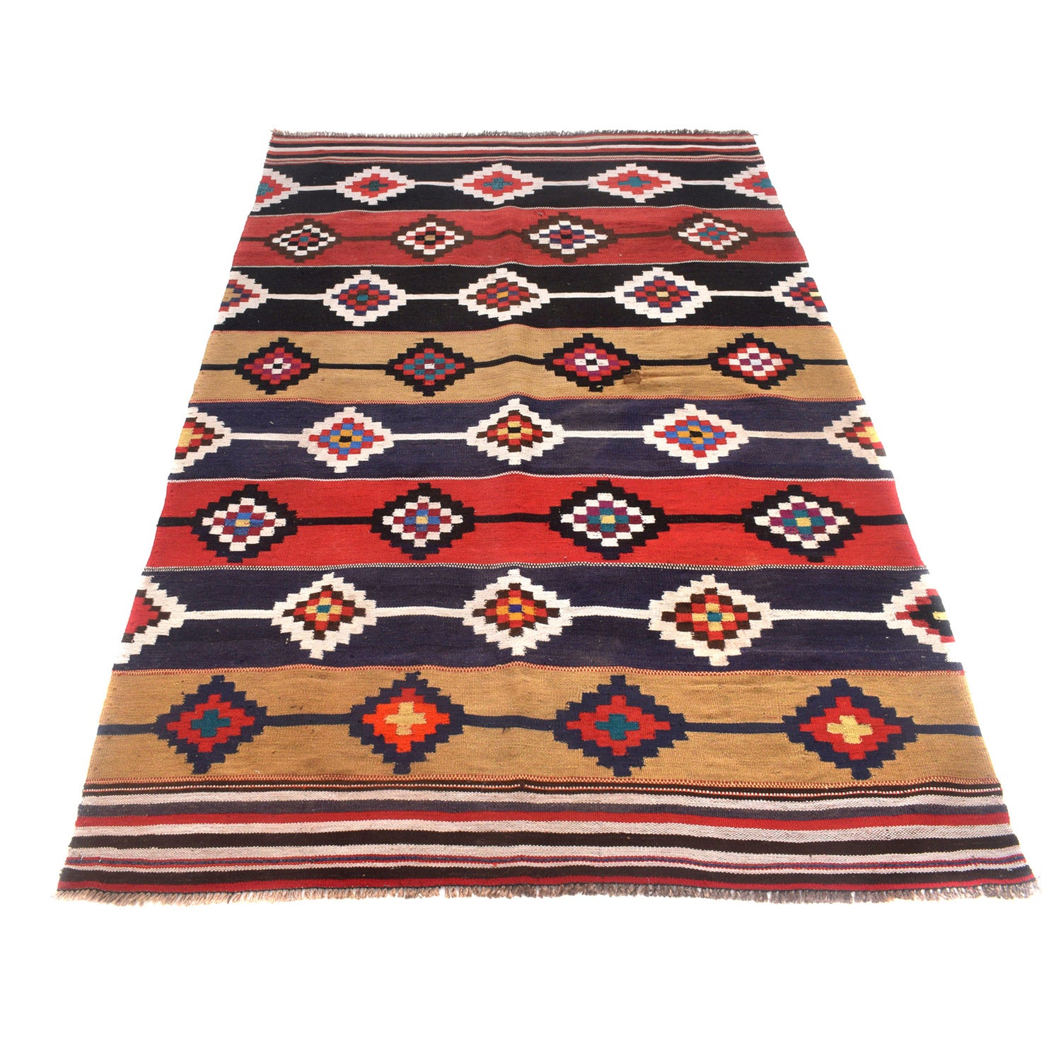 Maimana Kilim Area Rug Handmade Multi Floral 4x6 ft
