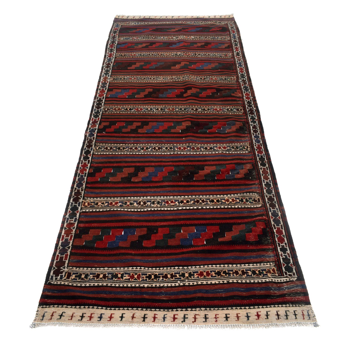 Maimana Kilim Runner Rug Handmade Multi Floral 10' Runner