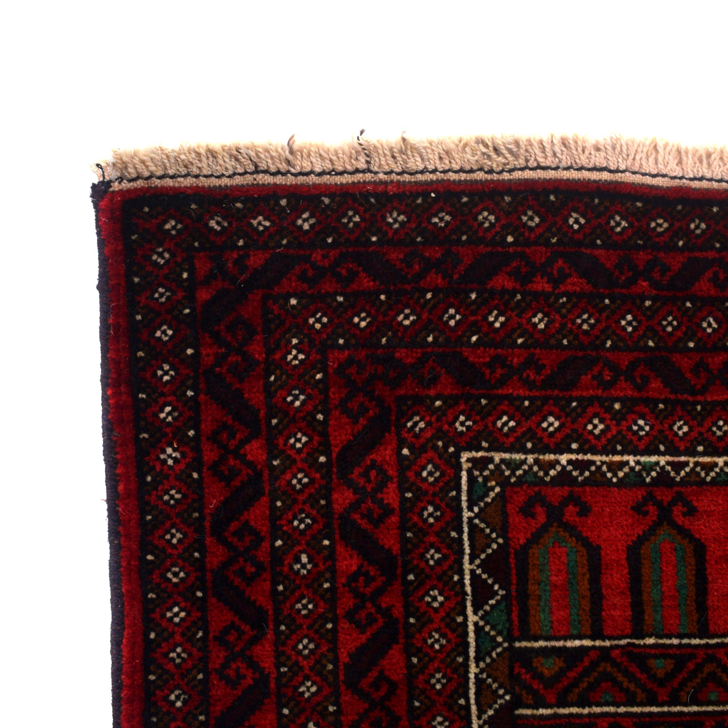 Baluchi Rug Handmade Red Geometric 3x5 ft