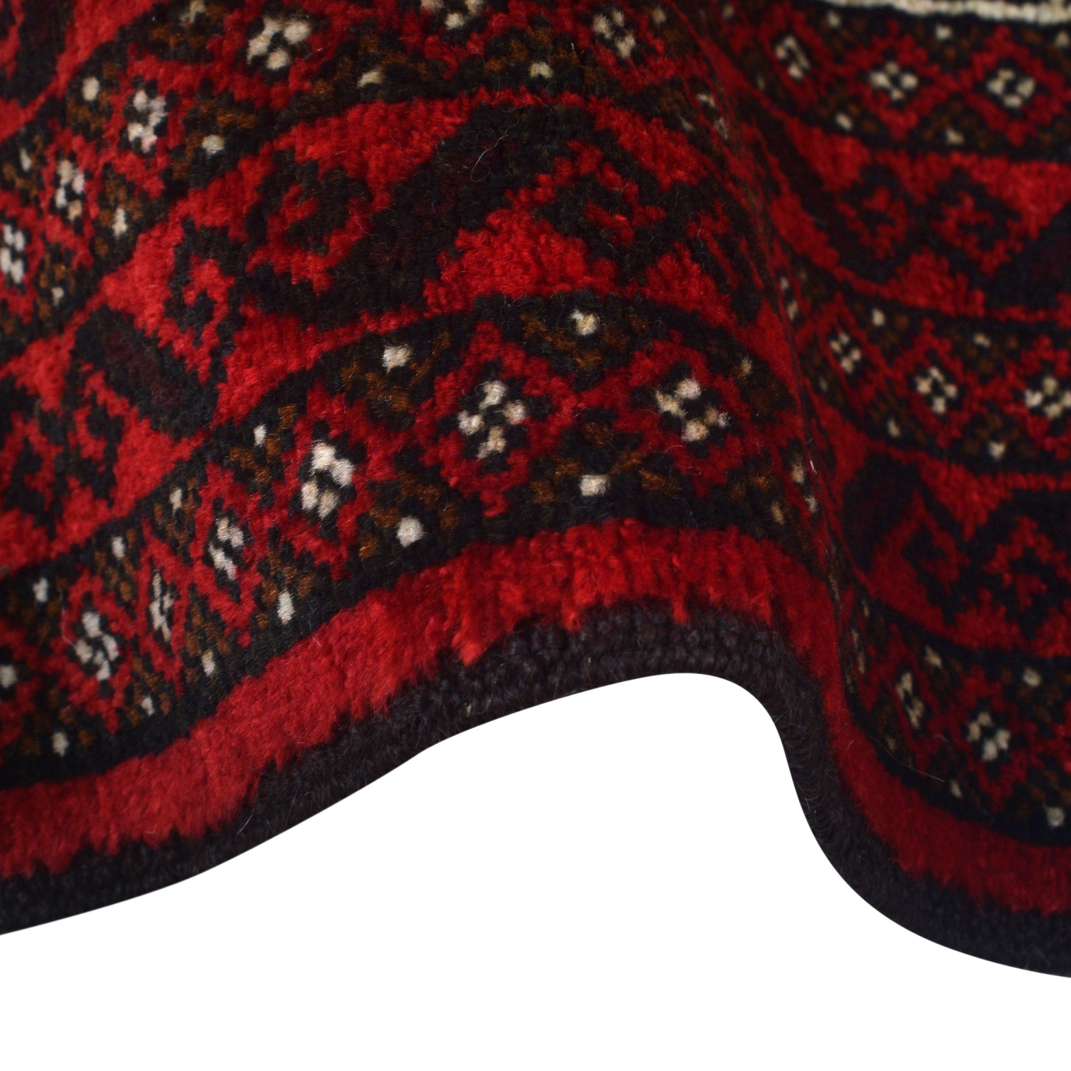 Baluchi Rug Handmade Red Geometric 3x5 ft