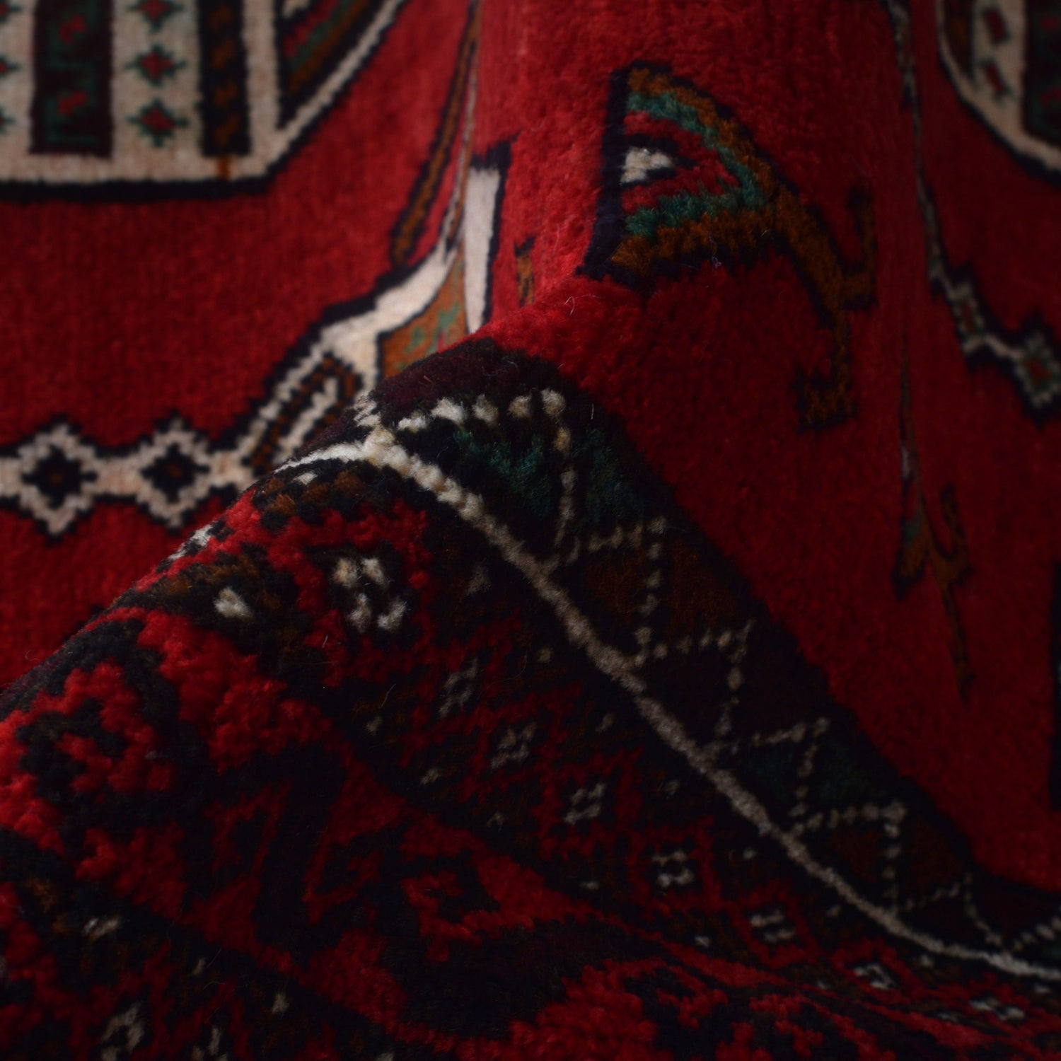 Baluchi Rug Handmade Red Geometric 3x5 ft