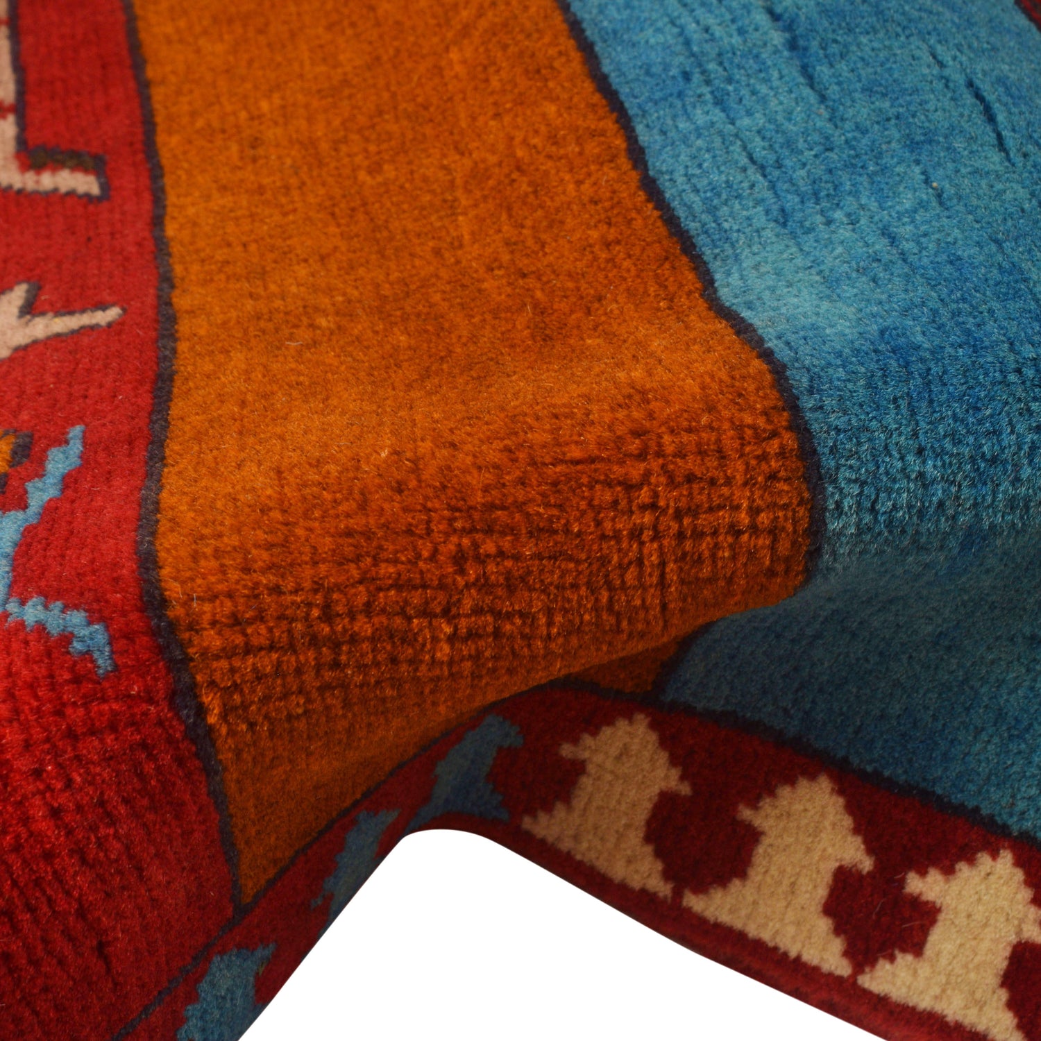 War Area Rug Handmade Red Riffle + Helicopter 3x5 ft
