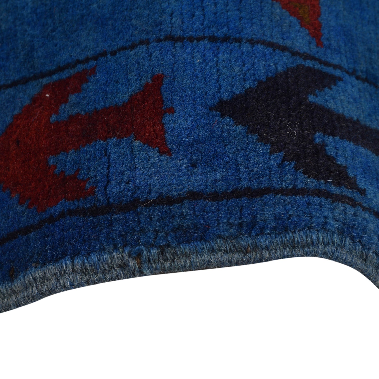 War Area Rug Handmade Blue Riffle + Helicopter 3x5 ft