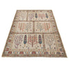 Tree Of Life Area Rug Handmade Beige Floral 5x8 ft
