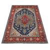 Heriz Area Rug Handmade Blue Medallion 7x10 ft