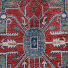 Heriz Area Rug Handmade Blue Medallion 7x10 ft