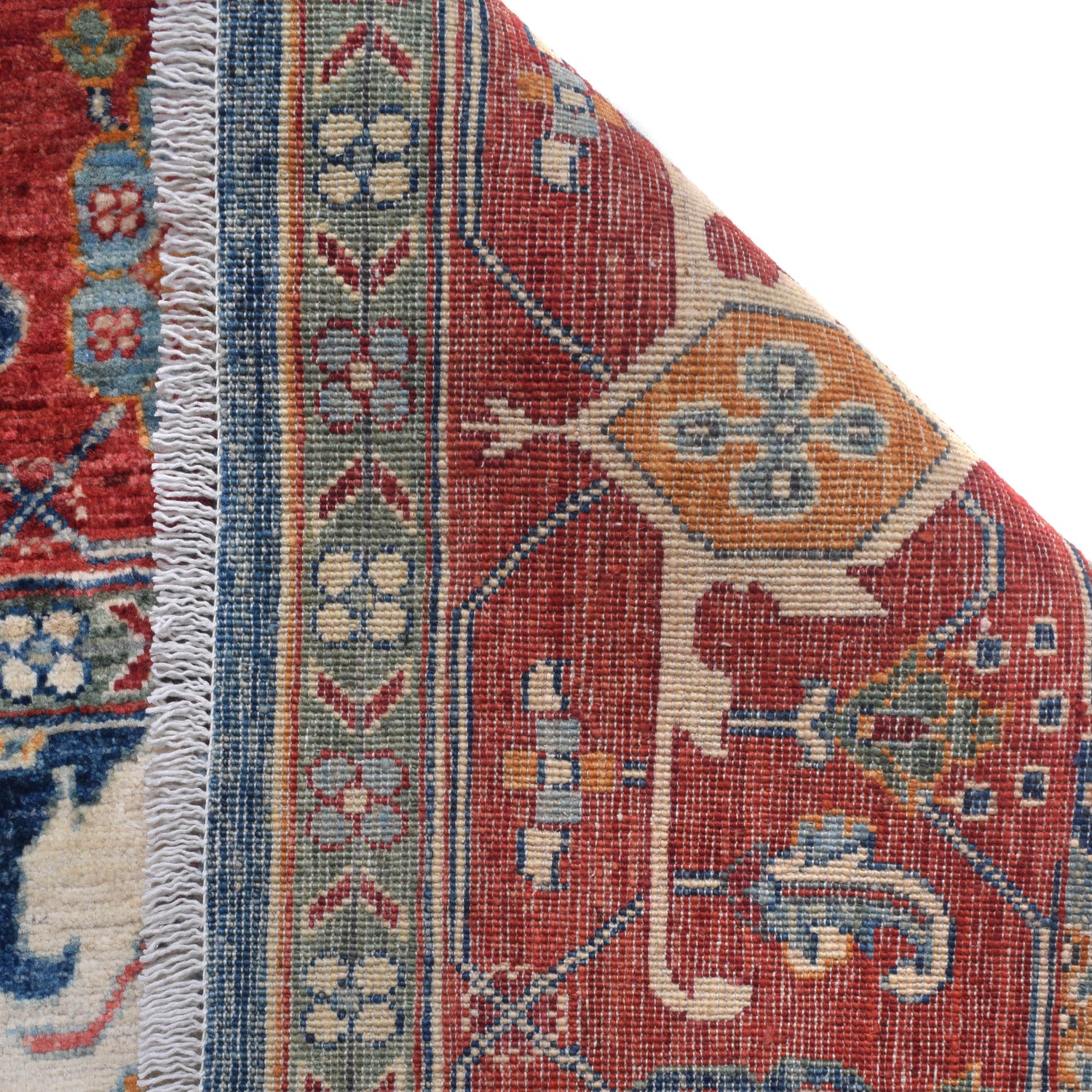 Heriz Area Rug Handmade Blue Medallion 7x10 ft