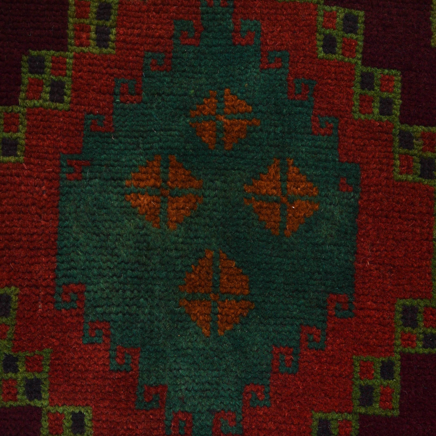Baluchi Rug Handmade Black Geometric 4x6 ft