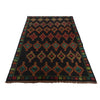 Baluchi Rug Handmade Black Floral 4x6 ft