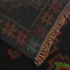 Baluchi Rug Handmade Black Floral 4x6 ft