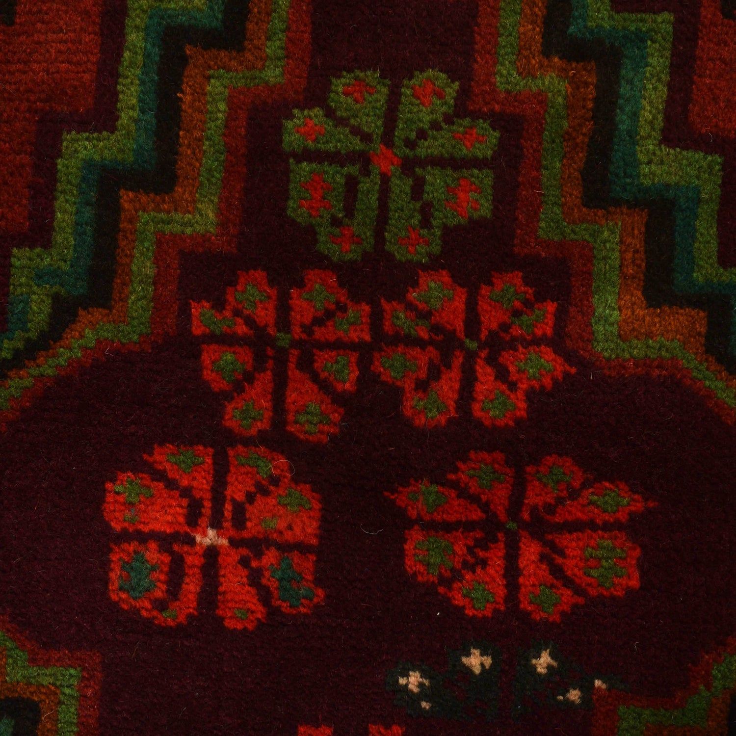 Baluchi Rug Handmade Brown Floral 4x6 ft