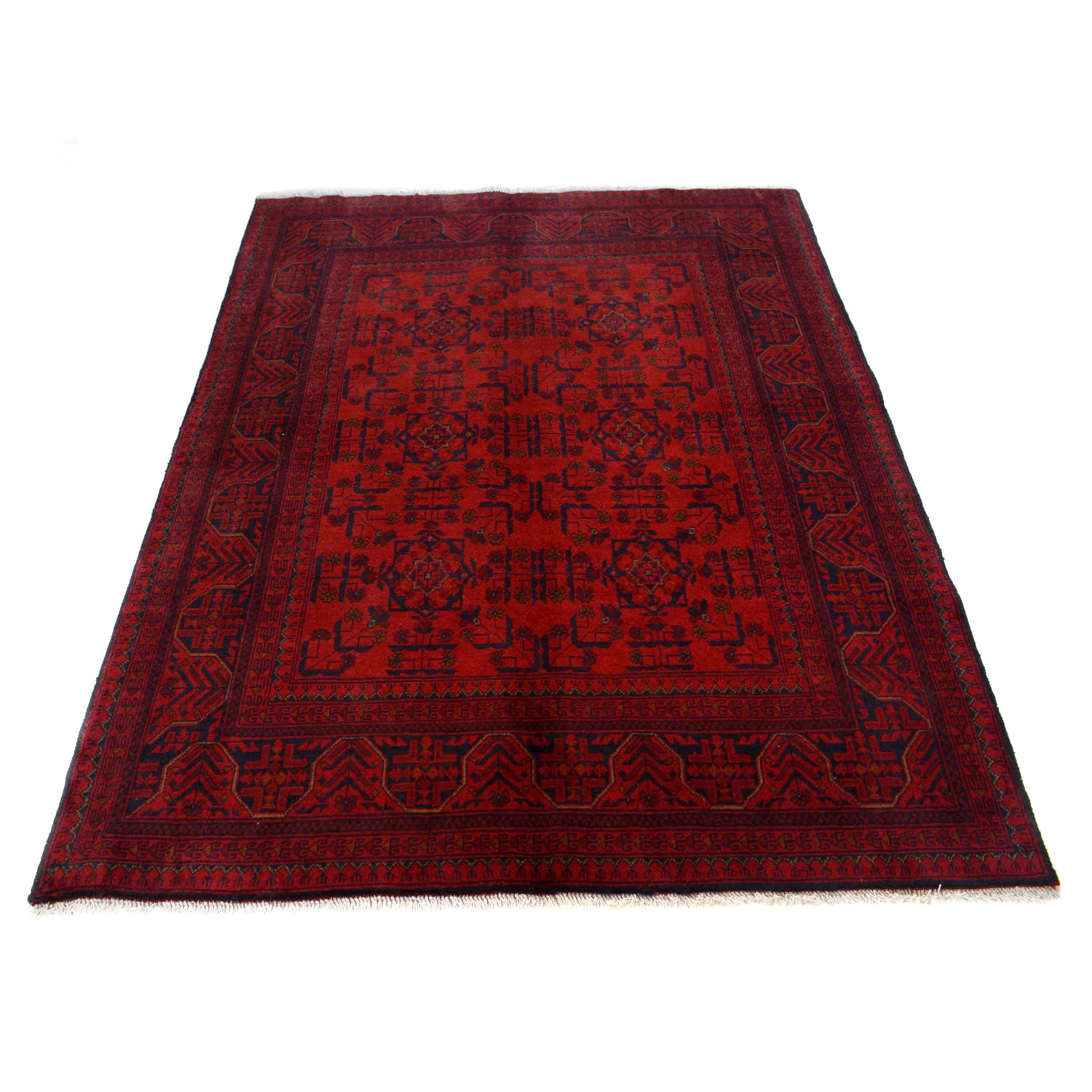Khal Mohammadi Rug Handmade Red 4x7 ft
