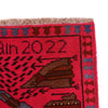 War Area Rug Handmade Pink Riffle + Tank 2x4 ft