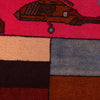War Area Rug Handmade Pink Riffle + Tank 2x4 ft