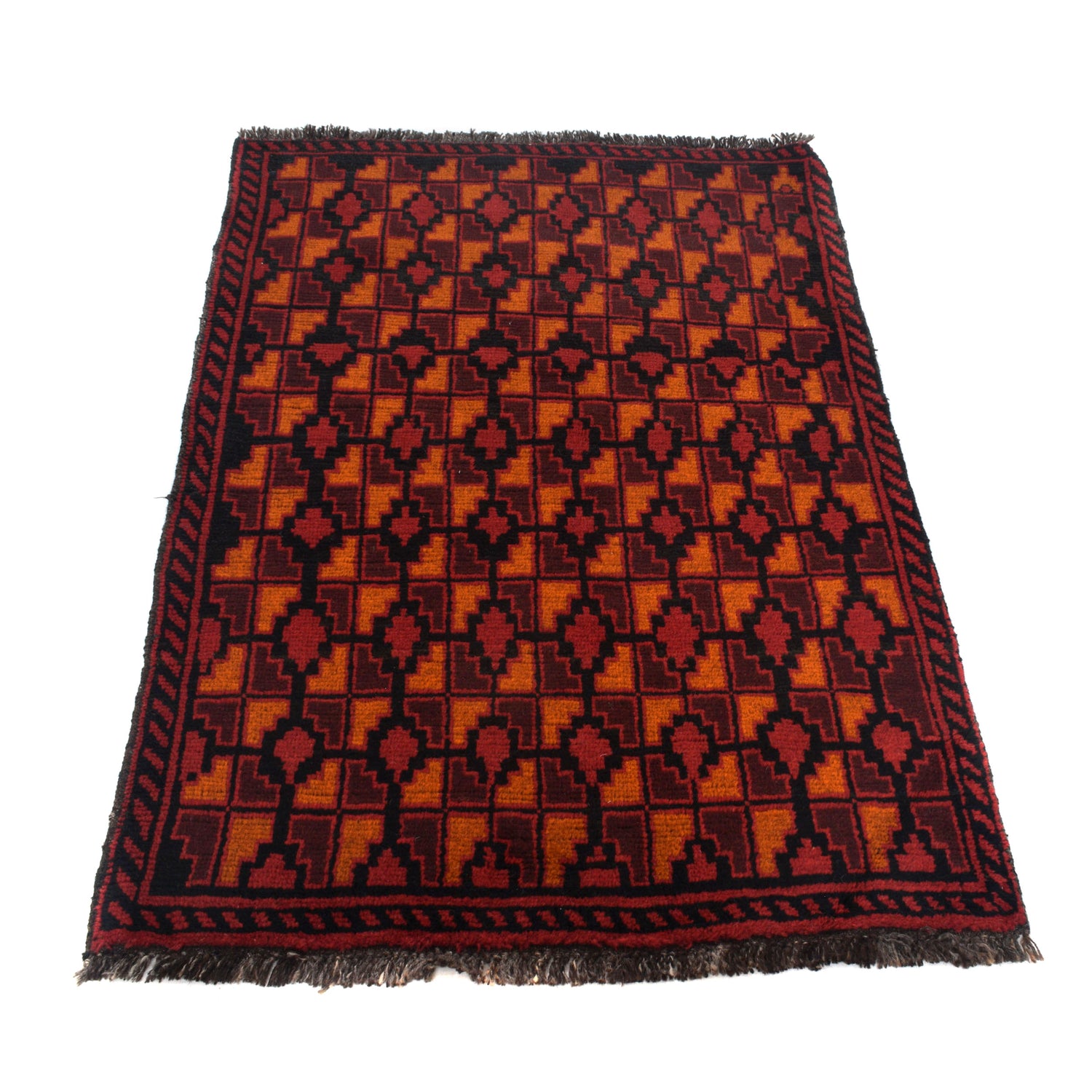 Baluchi Rug Handmade Multi Geometric 3x5 ft