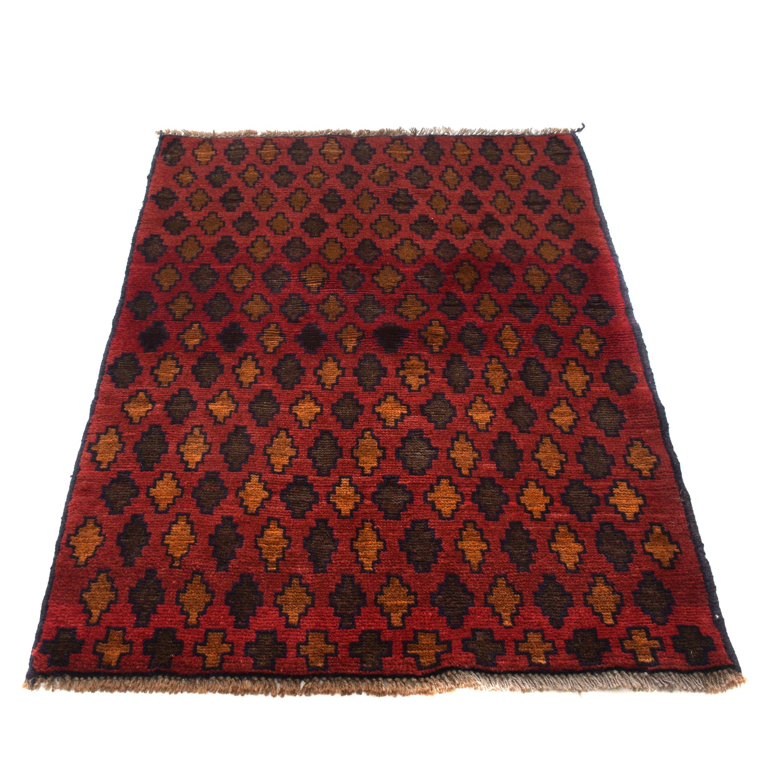 Baluchi Rug Handmade Red Geometric 3x5 ft