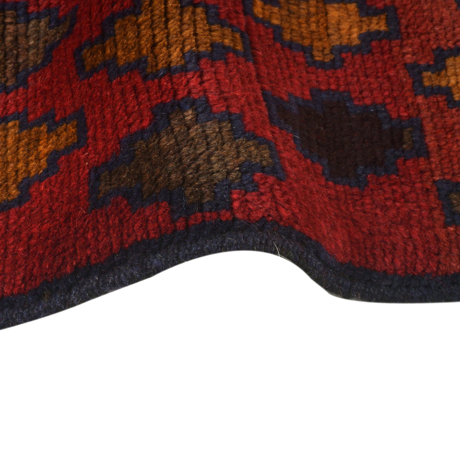 Baluchi Rug Handmade Red Geometric 3x5 ft
