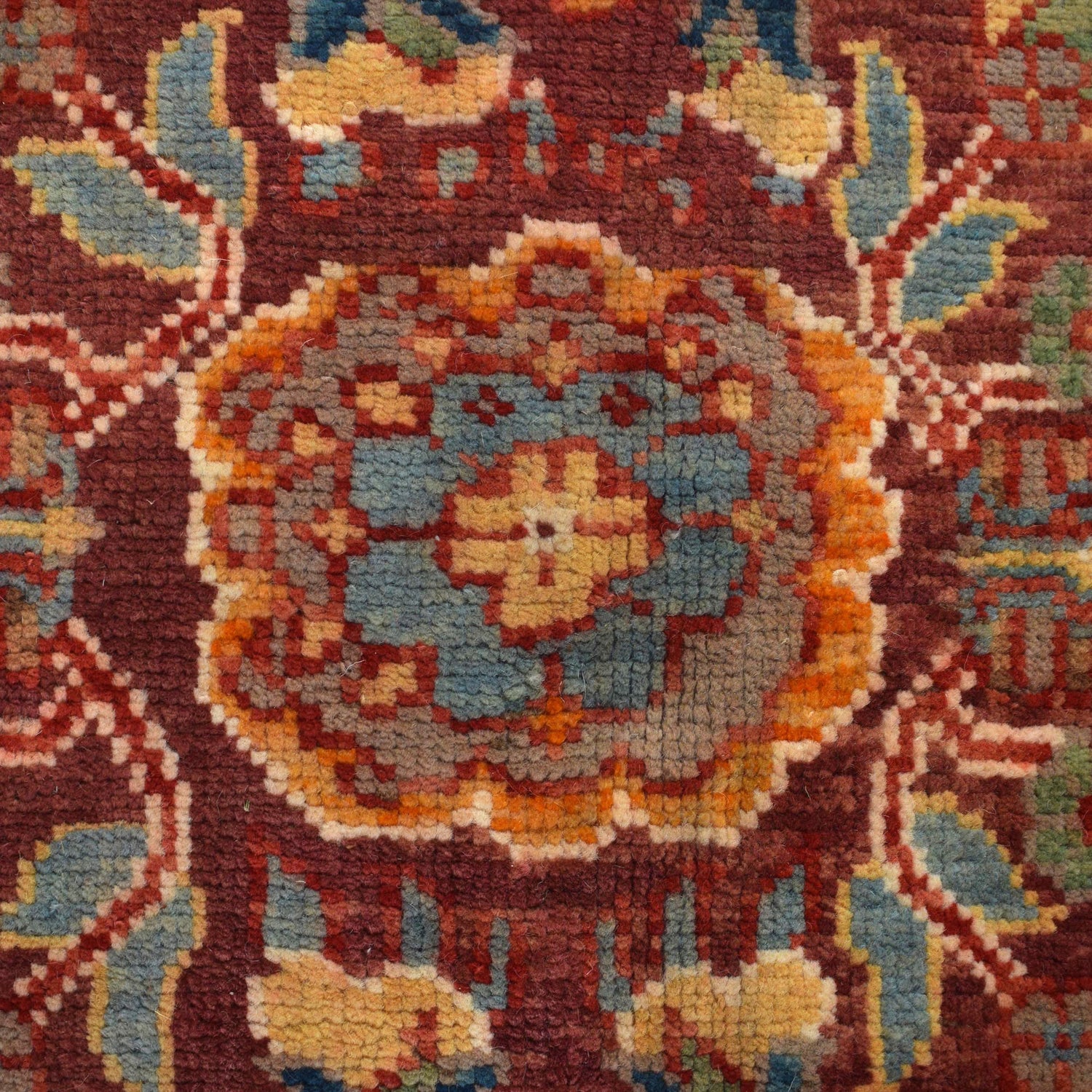 Bakhtiar Area Rug Handmade Burgundy Red Floral 9x12 ft