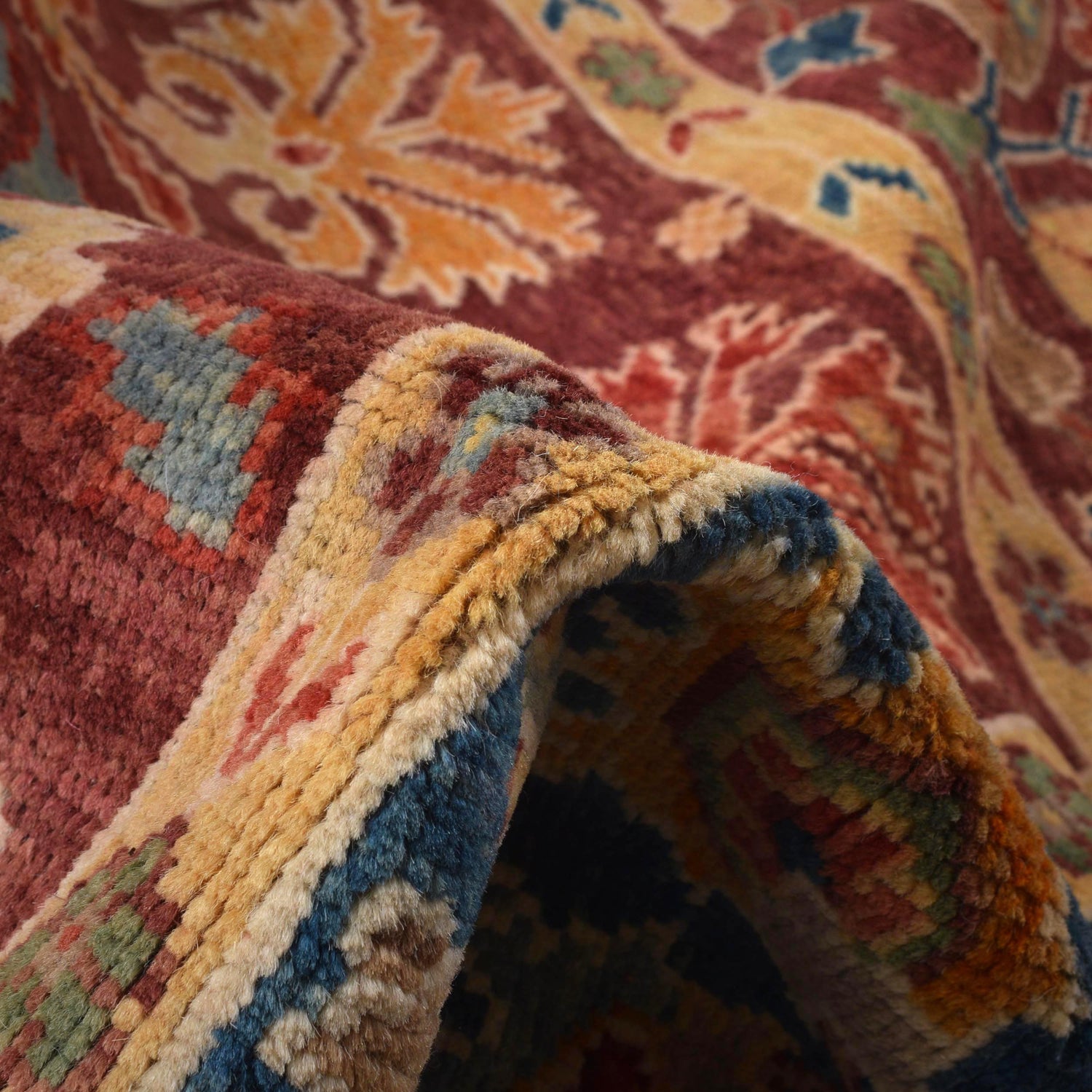 Bakhtiar Area Rug Handmade Burgundy Red Floral 9x12 ft