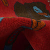 War Area Rug Handmade Red Riffle + Map 2x4 ft
