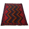 Baluchi Rug Handmade Multi Curvilinear 2x4 ft