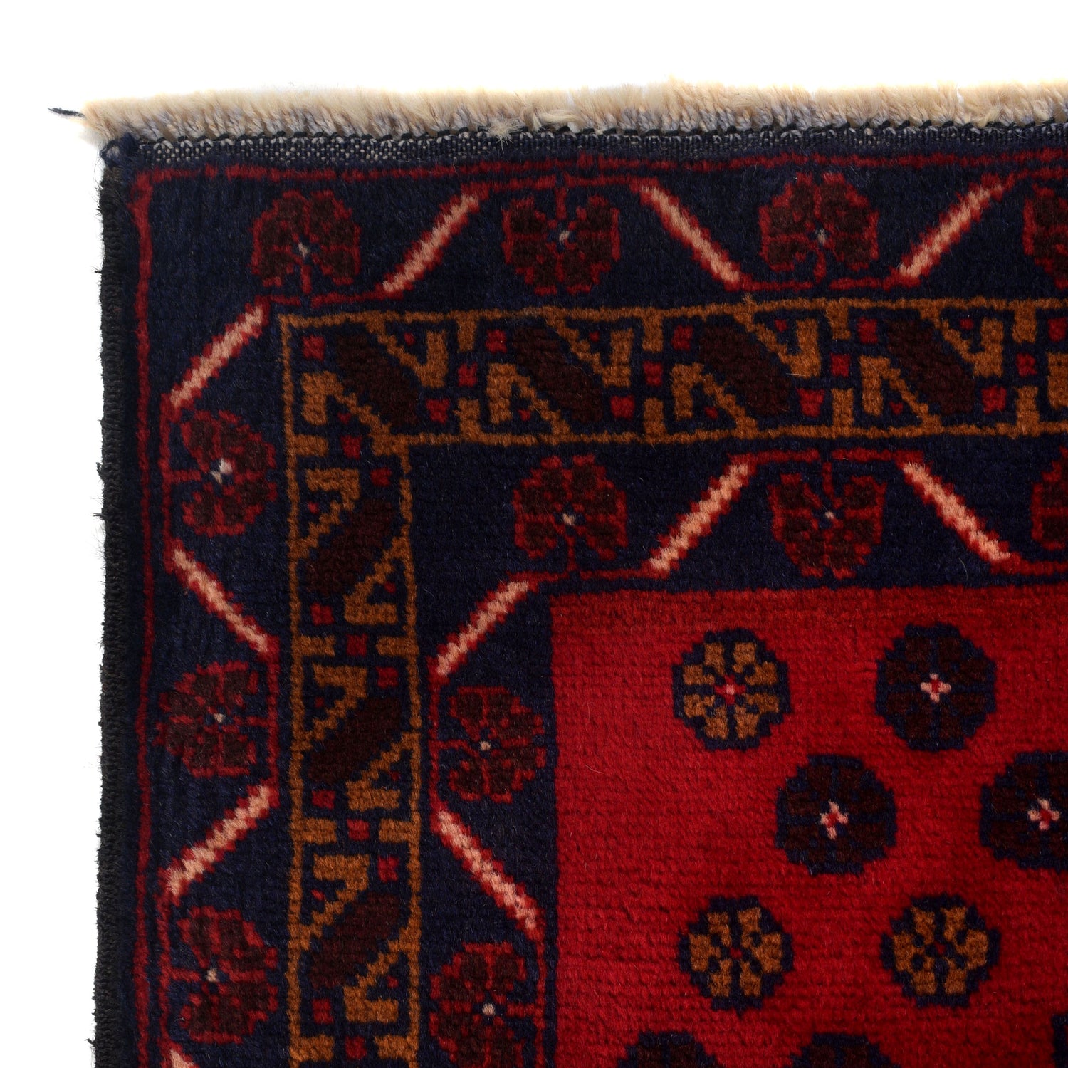 Baluchi Rug Handmade Red Geometric 3x5 ft